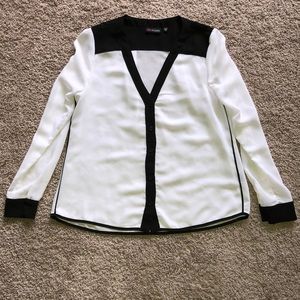 Black and white blouse